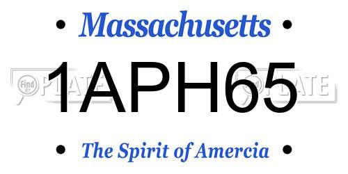 1APH65 Massachusetts License Plate