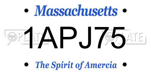 1APJ75 Massachusetts License Plate
