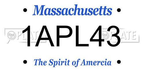 1APL43 Massachusetts License Plate