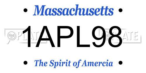 1APL98 Massachusetts License Plate