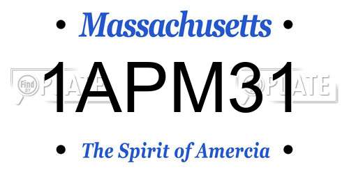 1APM31 Massachusetts License Plate