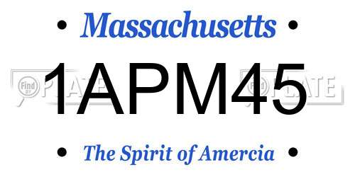 1APM45 Massachusetts License Plate