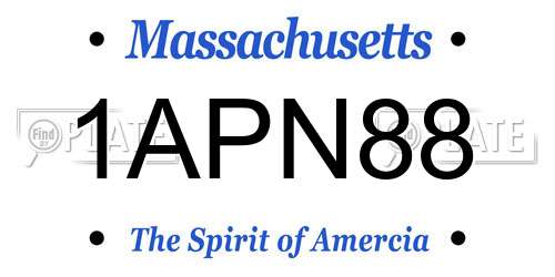 1APN88 Massachusetts License Plate
