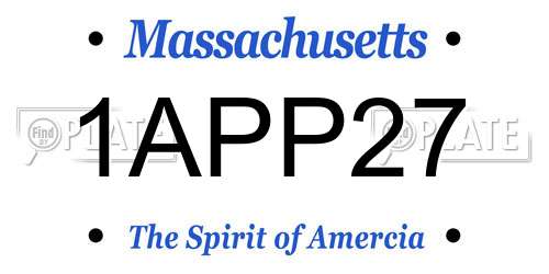 1APP27 Massachusetts License Plate
