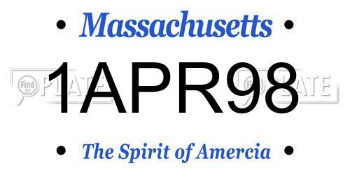 1APR98 Massachusetts License Plate