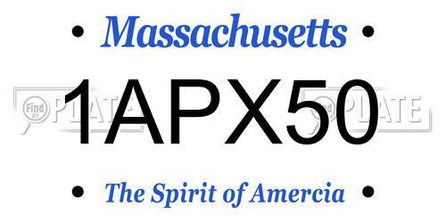 1APX50 Massachusetts License Plate