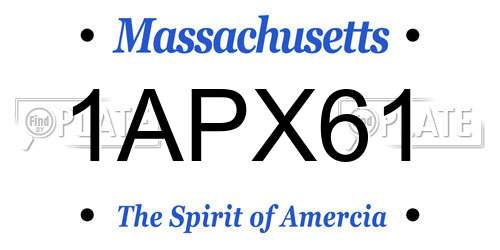 1APX61 Massachusetts License Plate