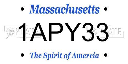 1APY33 Massachusetts License Plate