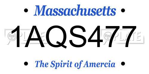 1AQS477 Massachusetts License Plate