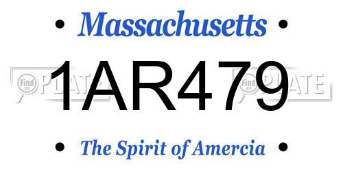 1AR479 Massachusetts License Plate