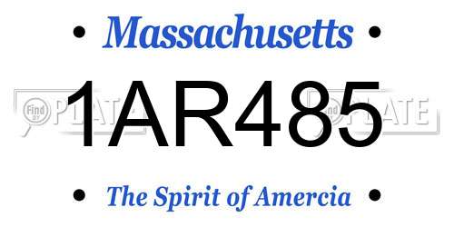 1AR485 Massachusetts License Plate