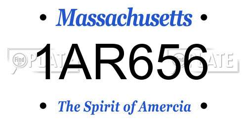 1AR656 Massachusetts License Plate