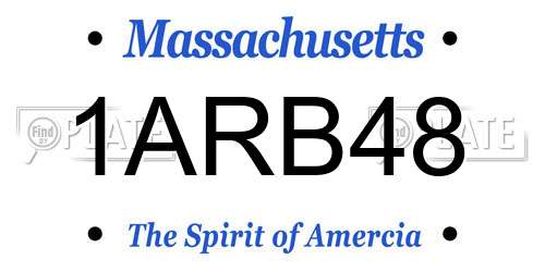 1ARB48 Massachusetts License Plate