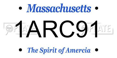 1ARC91 Massachusetts License Plate