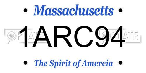 1ARC94 Massachusetts License Plate