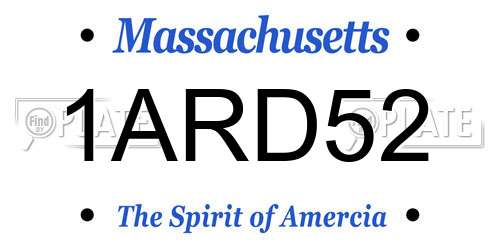 1ARD52 Massachusetts License Plate