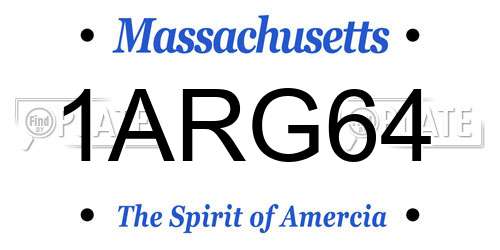 1ARG64 Massachusetts License Plate