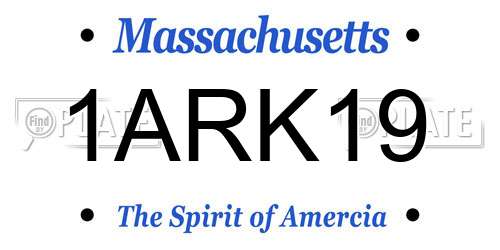 1ARK19 Massachusetts License Plate