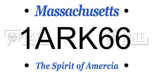 1ARK66 Massachusetts License Plate