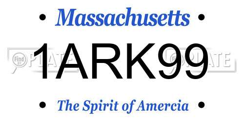 1ARK99 Massachusetts License Plate