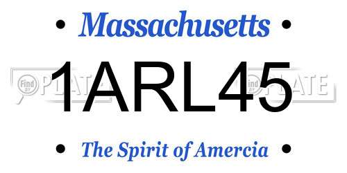 1ARL45 Massachusetts License Plate
