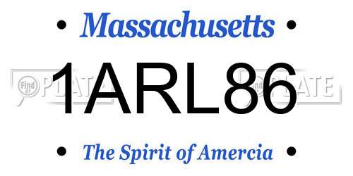 1ARL86 Massachusetts License Plate