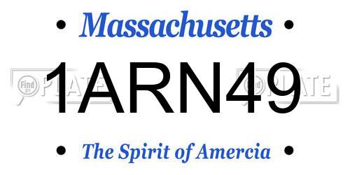 1ARN49 Massachusetts License Plate