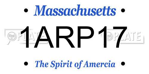 1ARP17 Massachusetts License Plate