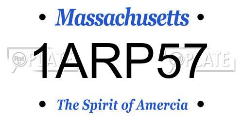 1ARP57 Massachusetts License Plate
