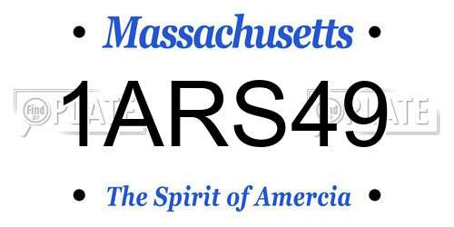 1ARS49 Massachusetts License Plate