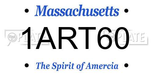 1ART60 Massachusetts License Plate