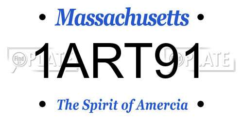 1ART91 Massachusetts License Plate