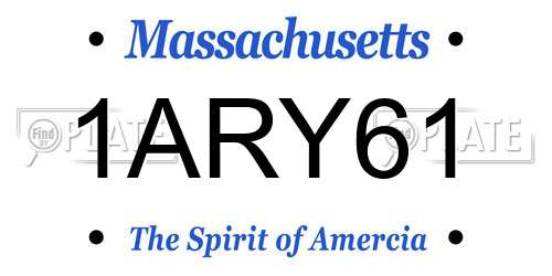 1ARY61 Massachusetts License Plate