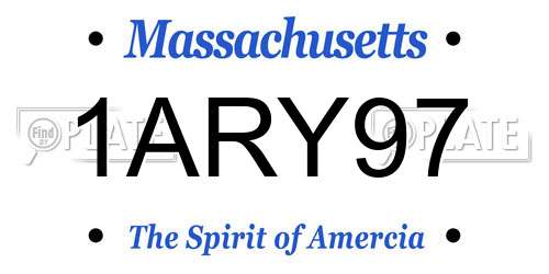 1ARY97 Massachusetts License Plate