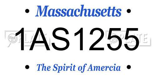 1AS1255 Massachusetts License Plate