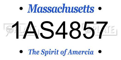 1AS4857 Massachusetts License Plate
