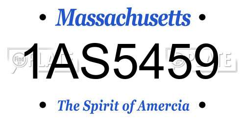 1AS5459 Massachusetts License Plate