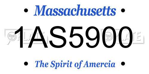 1AS5900 Massachusetts License Plate