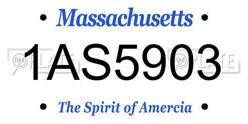 1AS5903 Massachusetts License Plate