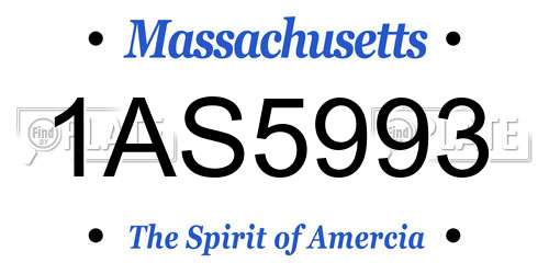 1AS5993 Massachusetts License Plate