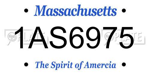 1AS6975 Massachusetts License Plate