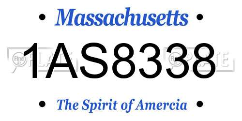 1AS8338 Massachusetts License Plate