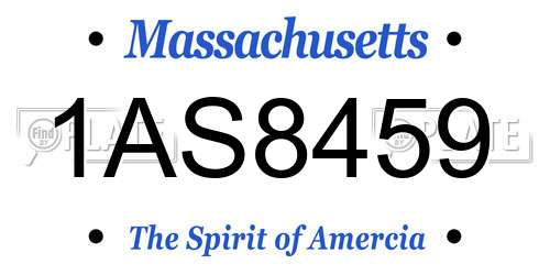 1AS8459 Massachusetts License Plate