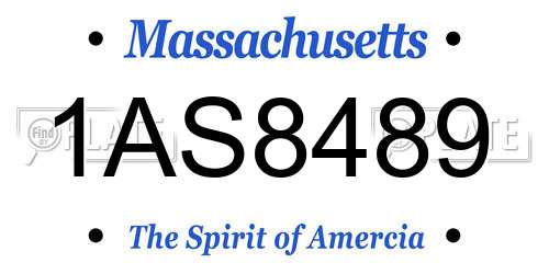 1AS8489 Massachusetts License Plate