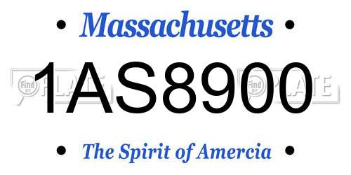 1AS8900 Massachusetts License Plate