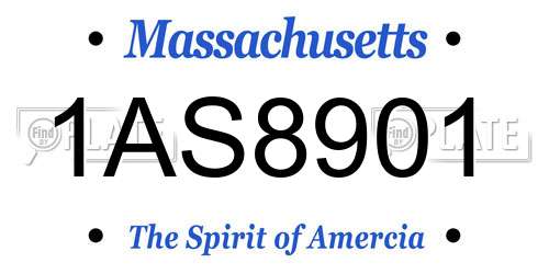 1AS8901 Massachusetts License Plate
