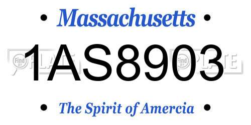 1AS8903 Massachusetts License Plate