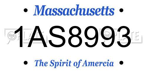1AS8993 Massachusetts License Plate