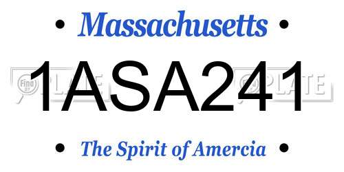 1ASA241 Massachusetts License Plate