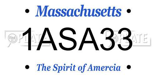 1ASA33 Massachusetts License Plate
